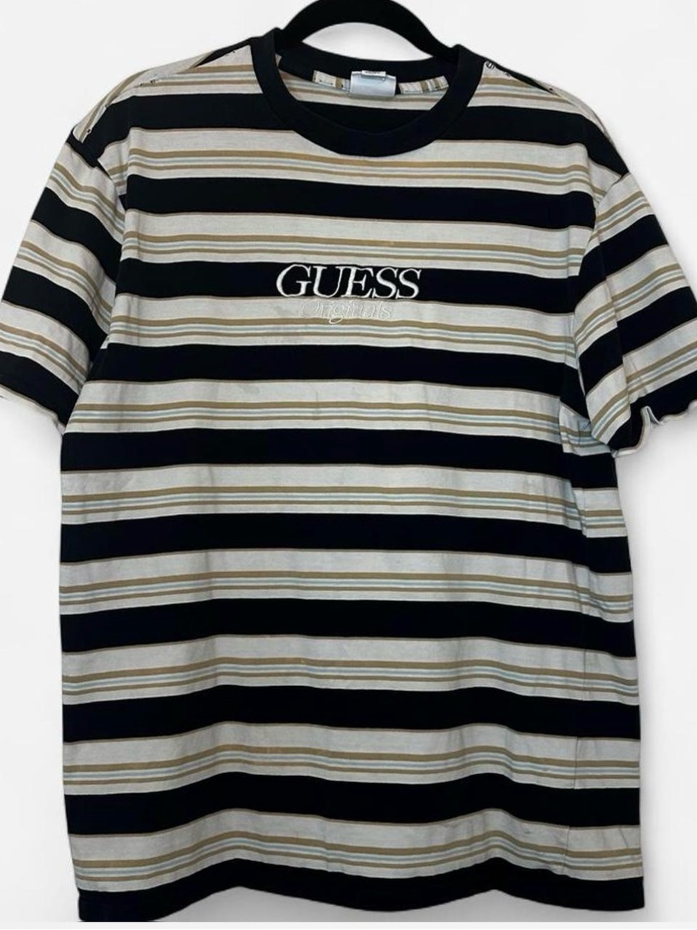 Guess Originals Striped T-Shirt Black & White